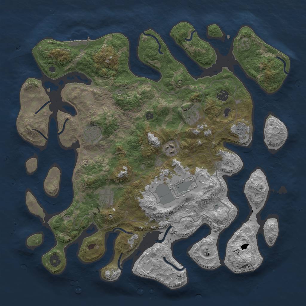 Rust Map: Procedural Map, Size: 4000, Seed: 1364450, 14 Monuments