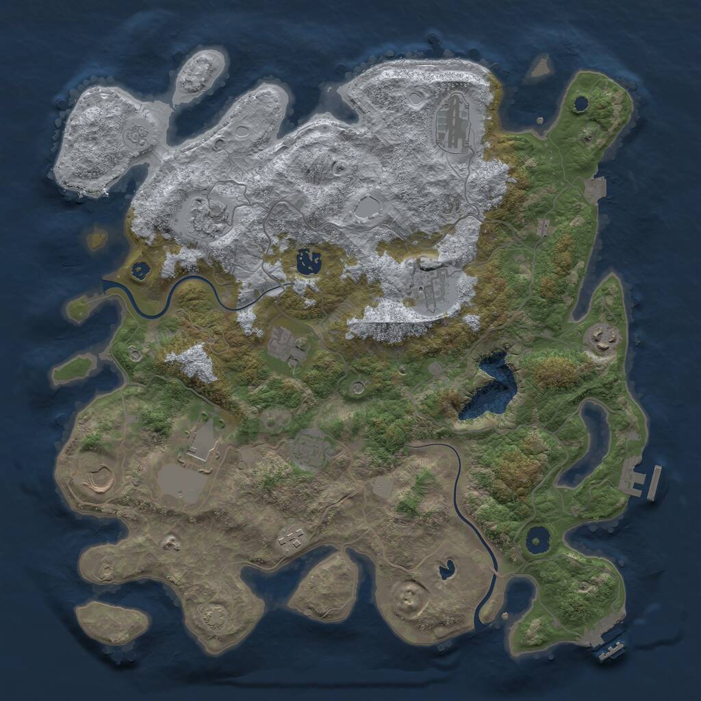 Rust Map: Procedural Map, Size: 4000, Seed: 779860652, 16 Monuments