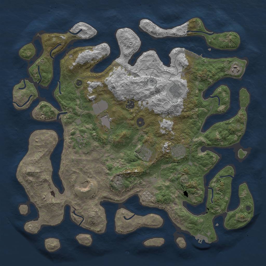 Rust Map: Procedural Map, Size: 4500, Seed: 1813962999, 17 Monuments