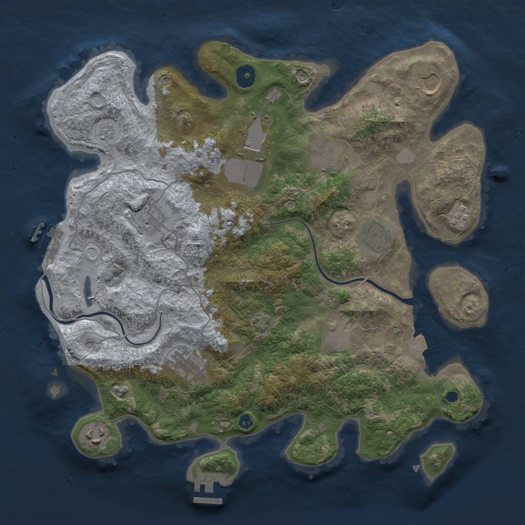 Rust Map: Procedural Map, Size: 3700, Seed: 8243769, 15 Monuments