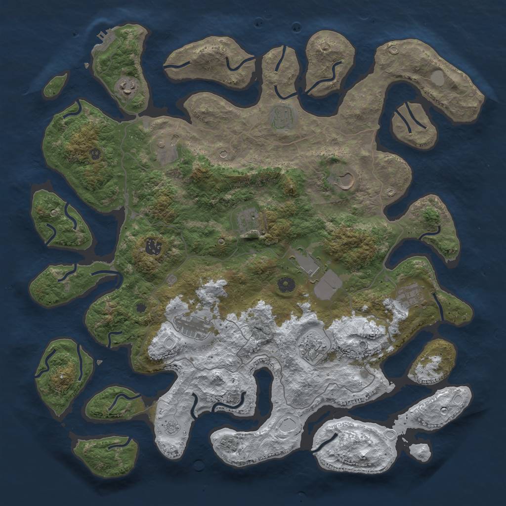 Rust Map: Procedural Map, Size: 4500, Seed: 512940, 19 Monuments