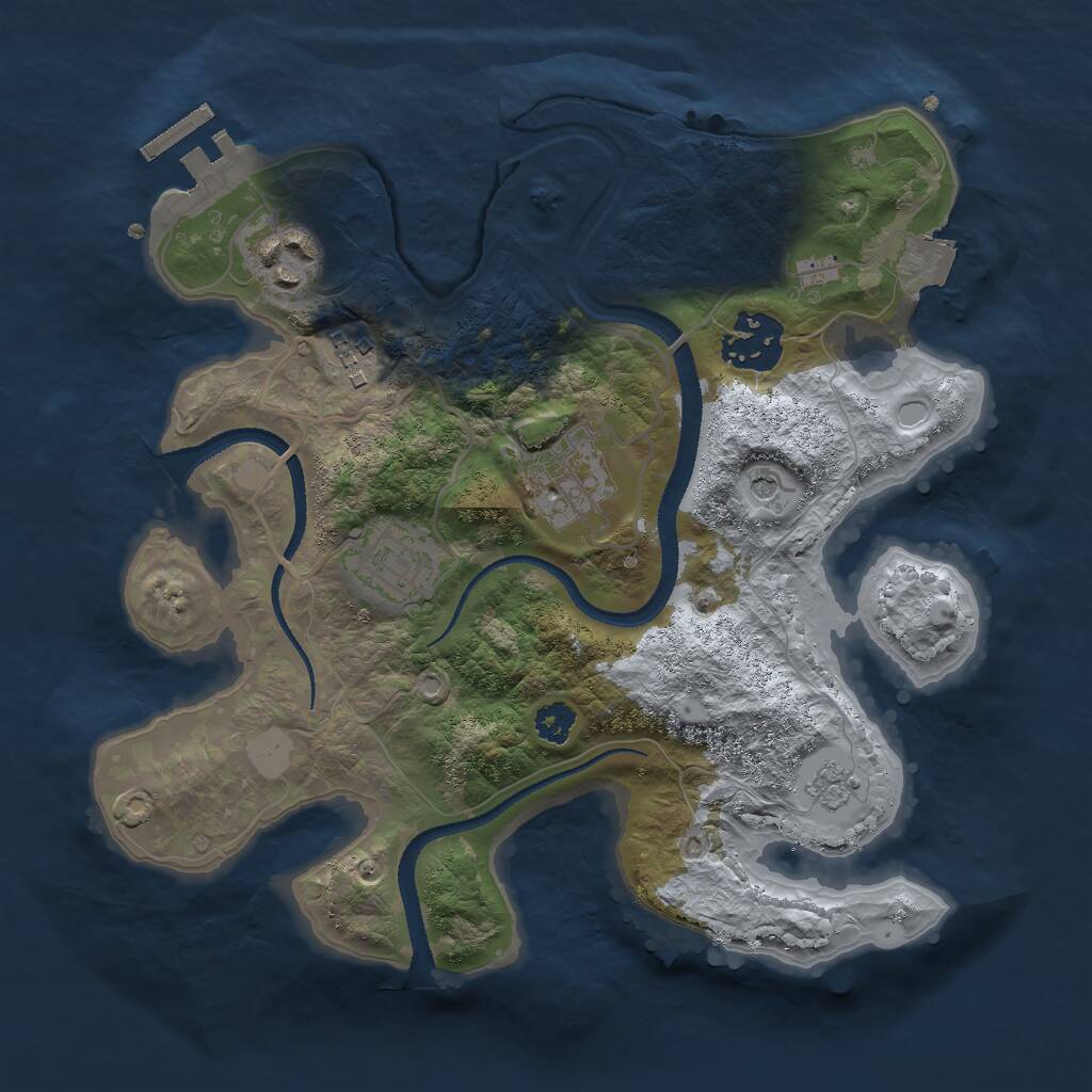 Rust Map: Procedural Map, Size: 2700, Seed: 5467, 9 Monuments