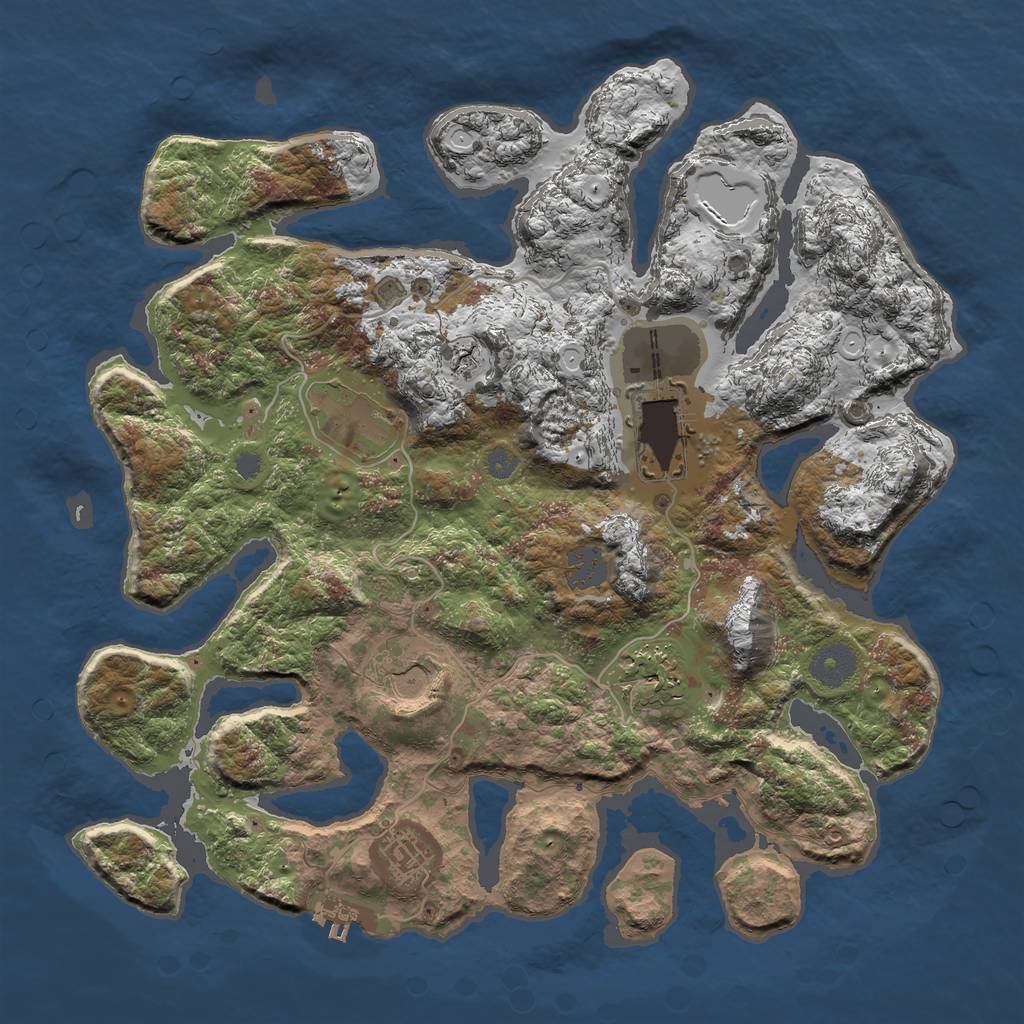 Rust Map: Procedural Map, Size: 3500, Seed: 78917, 11 Monuments