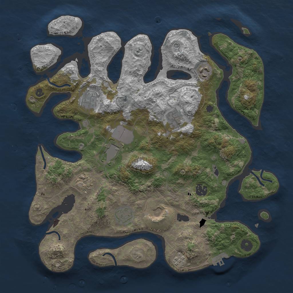 Rust Map: Procedural Map, Size: 3700, Seed: 1598335361, 13 Monuments