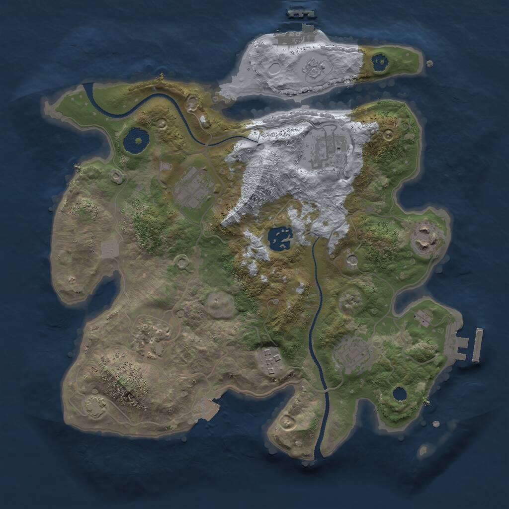 Rust Map: Procedural Map, Size: 3000, Seed: 185397995, 13 Monuments