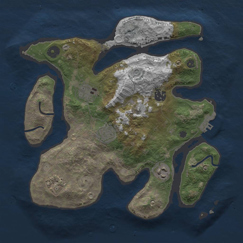 Rust Map: Procedural Map, Size: 3000, Seed: 185397995, 15 Monuments