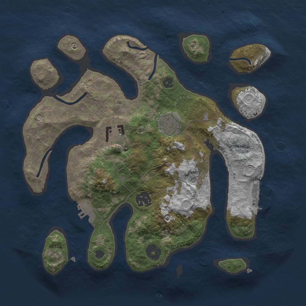 Rust Map: Procedural Map, Size: 3000, Seed: 56562424, 14 Monuments