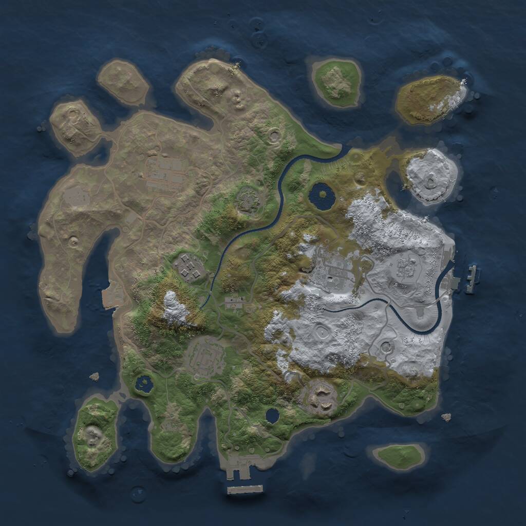 Rust Map: Procedural Map, Size: 3000, Seed: 56562424, 11 Monuments