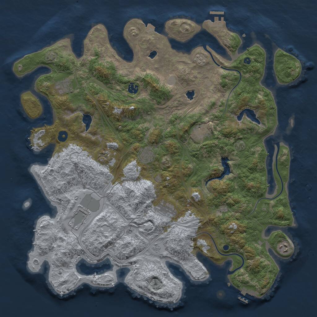 Rust Map: Procedural Map, Size: 4500, Seed: 298659, 15 Monuments