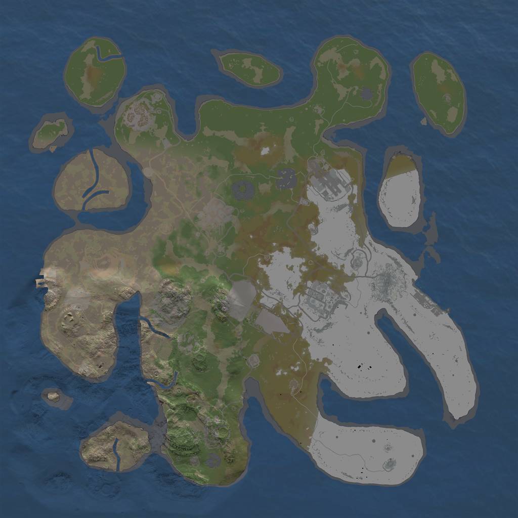 Rust Map: Procedural Map, Size: 3500, Seed: 2045851176, 15 Monuments