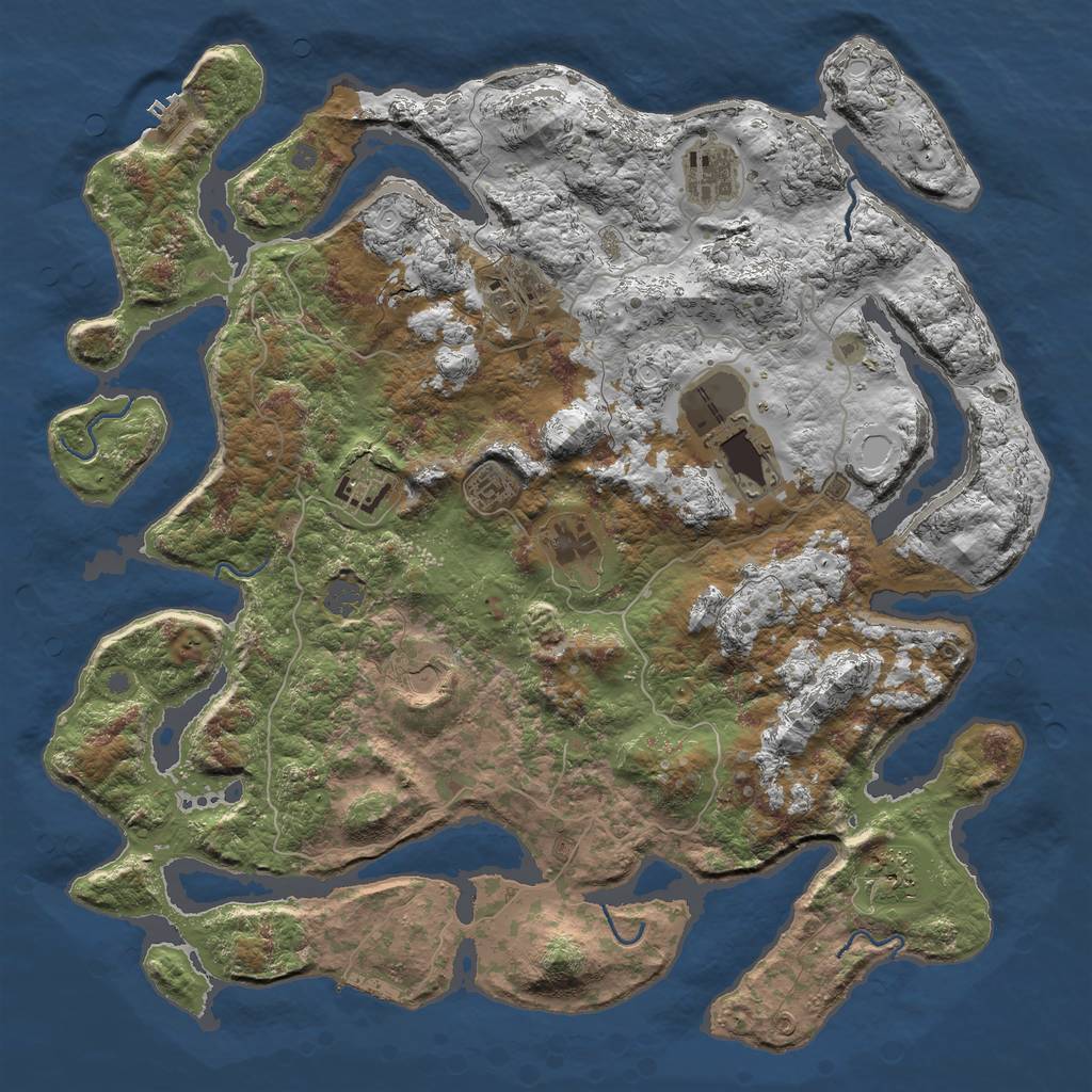 Rust Map: Procedural Map, Size: 4500, Seed: 1560454583, 15 Monuments