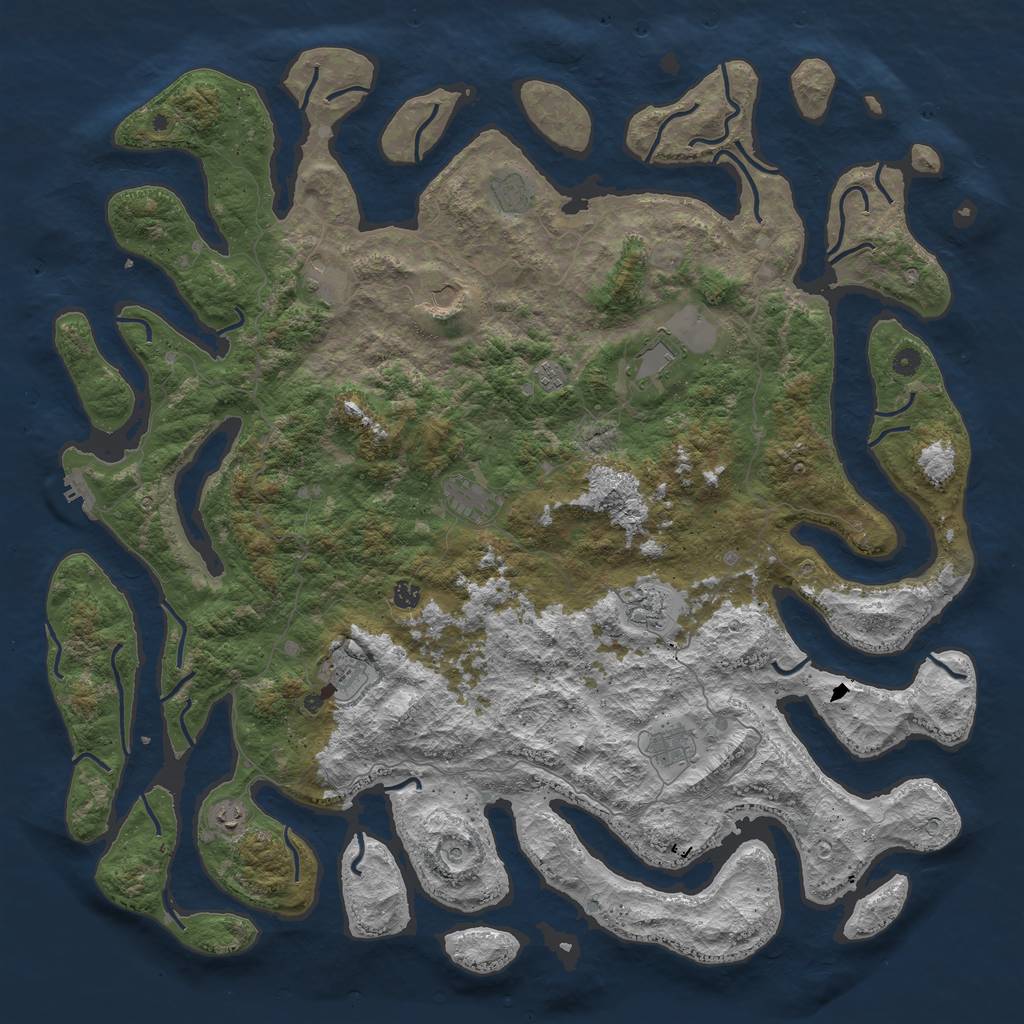 Rust Map: Procedural Map, Size: 5500, Seed: 178, 15 Monuments