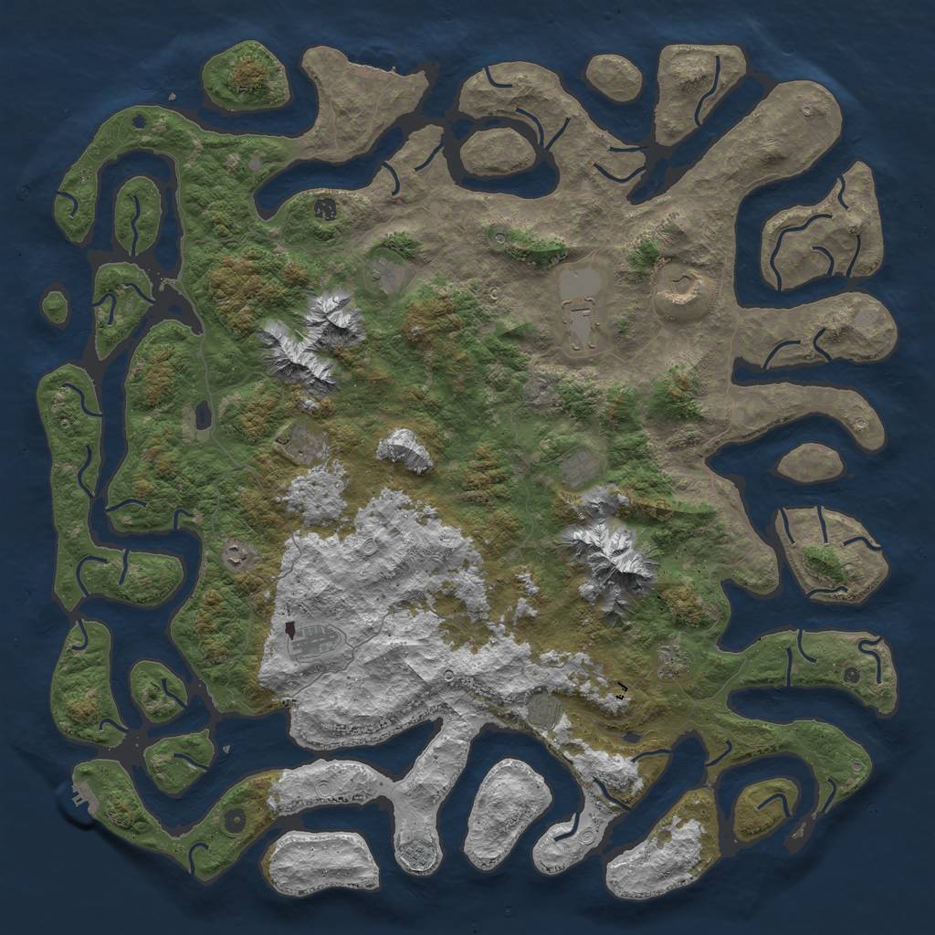 Rust Map: Procedural Map, Size: 6000, Seed: 1895, 19 Monuments