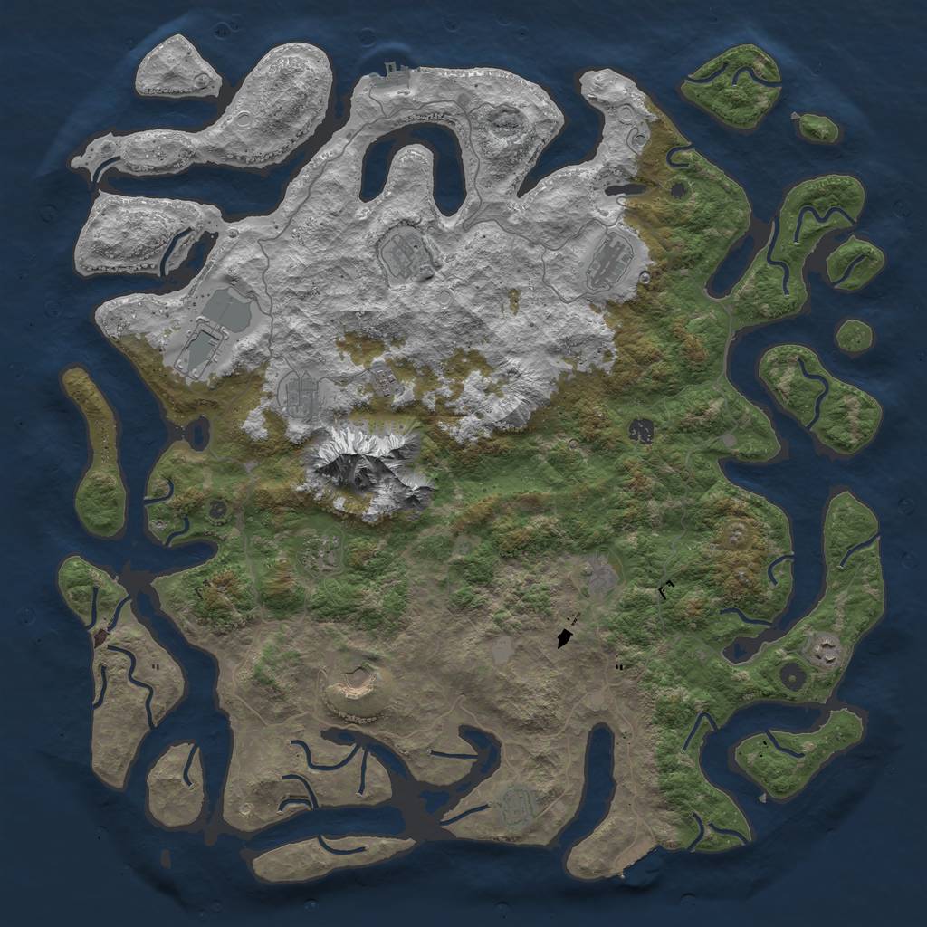 Rust Map: Procedural Map, Size: 5300, Seed: 24500, 19 Monuments
