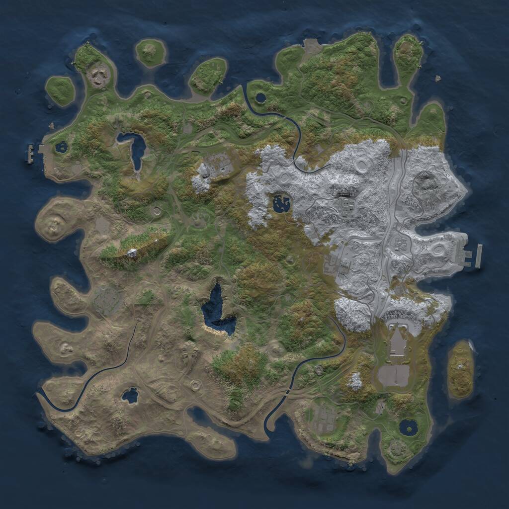Rust Map: Procedural Map, Size: 4250, Seed: 4587421, 14 Monuments