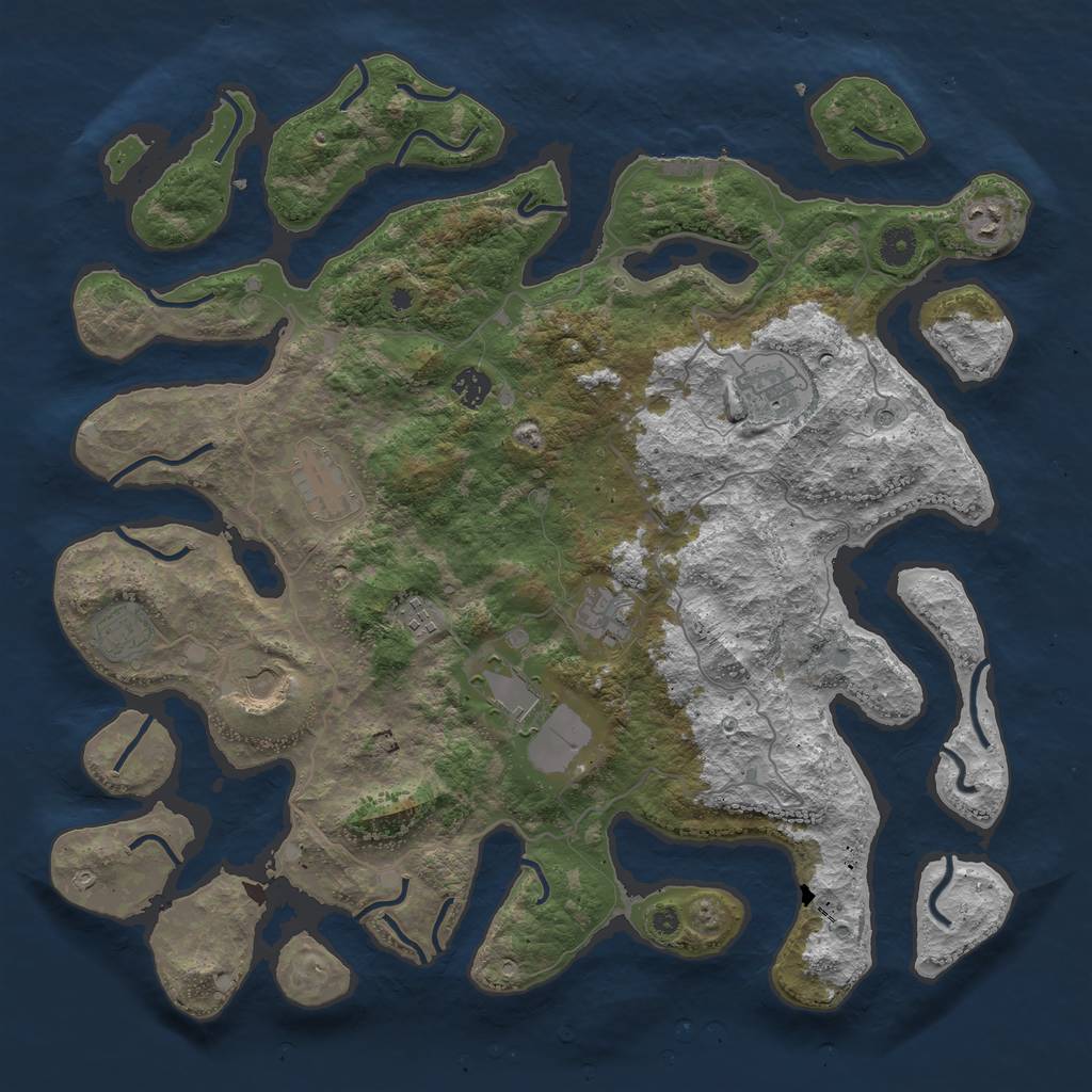 Rust Map: Procedural Map, Size: 4300, Seed: 476710863, 13 Monuments