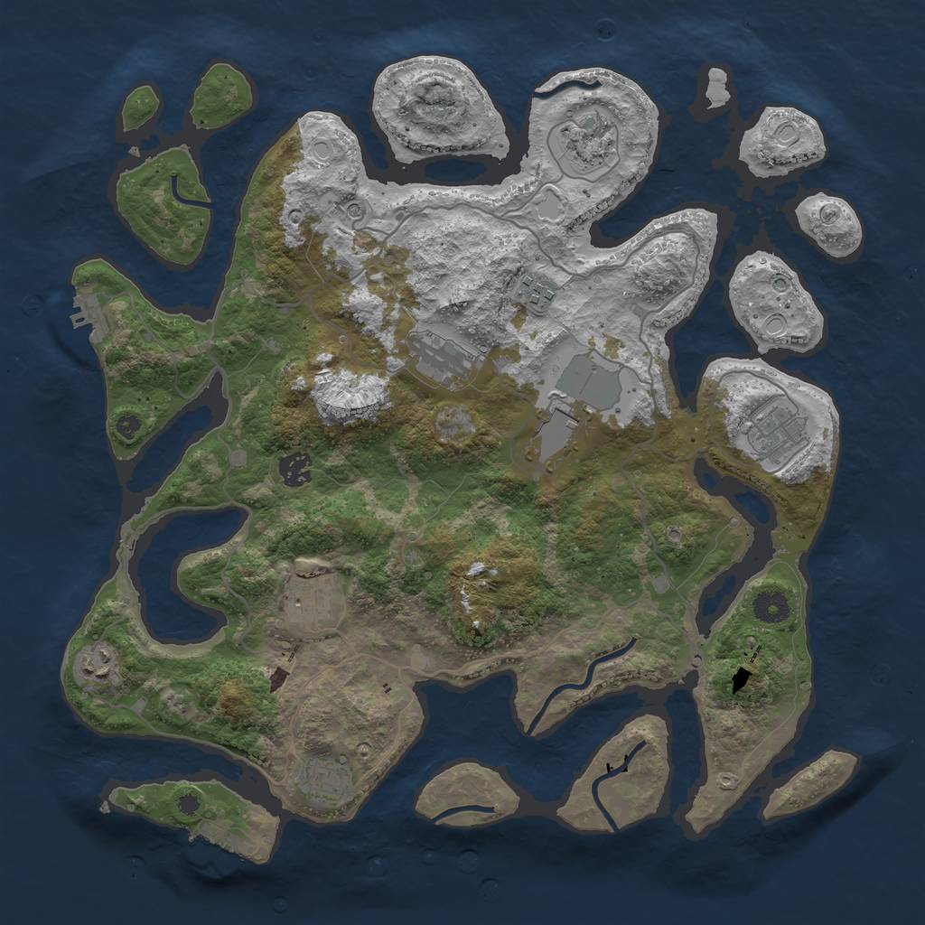 Rust Map: Procedural Map, Size: 4000, Seed: 1563158080, 20 Monuments
