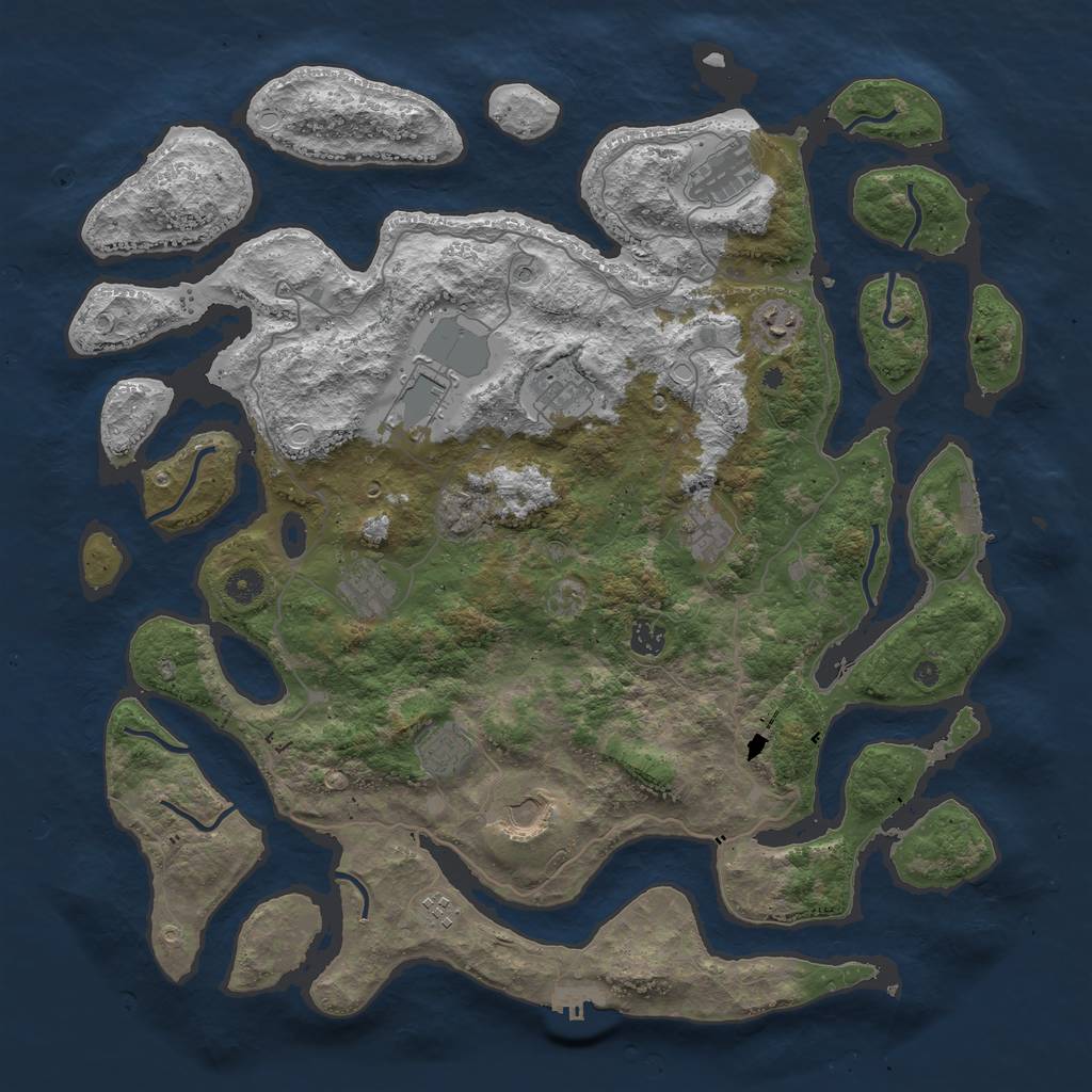 Rust Map: Procedural Map, Size: 4500, Seed: 271207, 18 Monuments