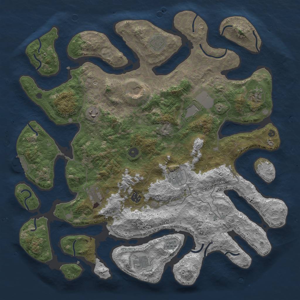 Rust Map: Procedural Map, Size: 4500, Seed: 7364583, 14 Monuments