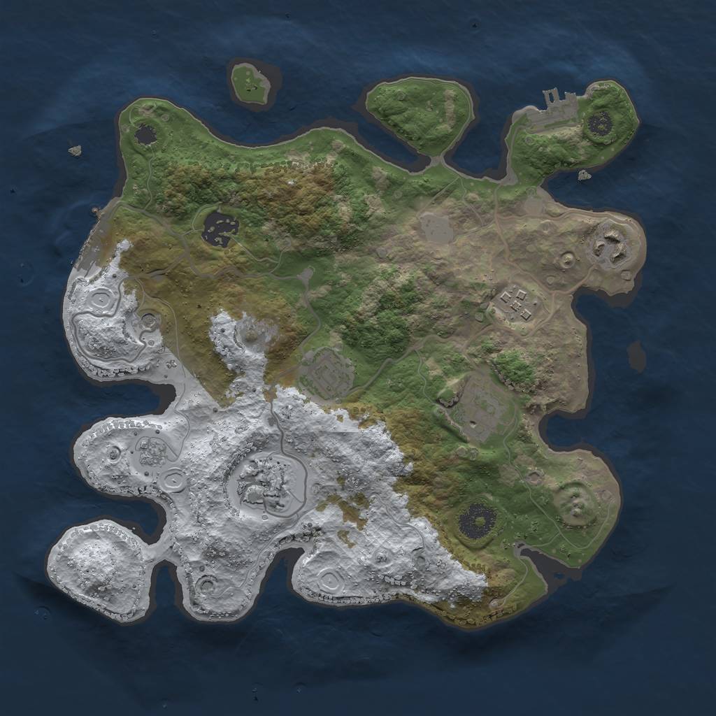 Rust Map: Procedural Map, Size: 3000, Seed: 66566051, 15 Monuments