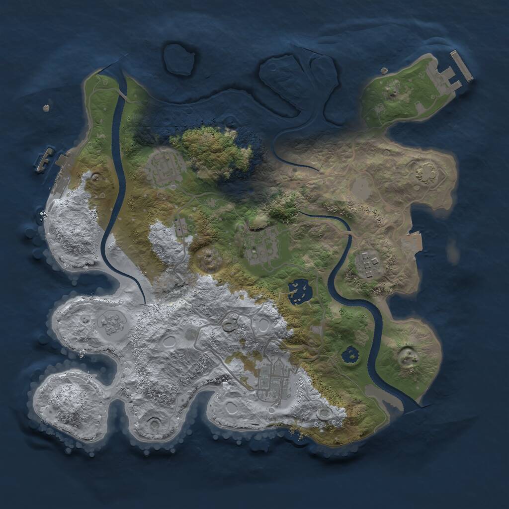 Rust Map: Procedural Map, Size: 3000, Seed: 66566051, 10 Monuments