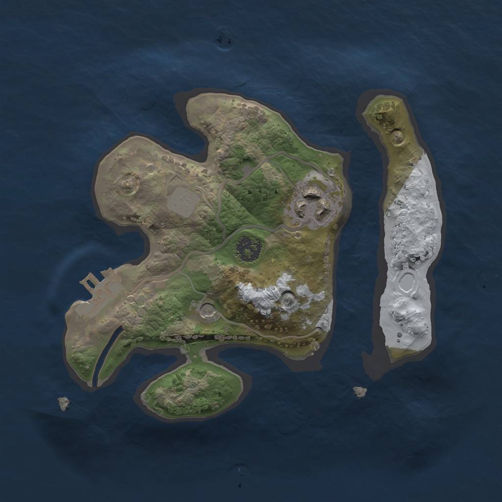 Rust Map: Procedural Map, Size: 2000, Seed: 258602500, 8 Monuments