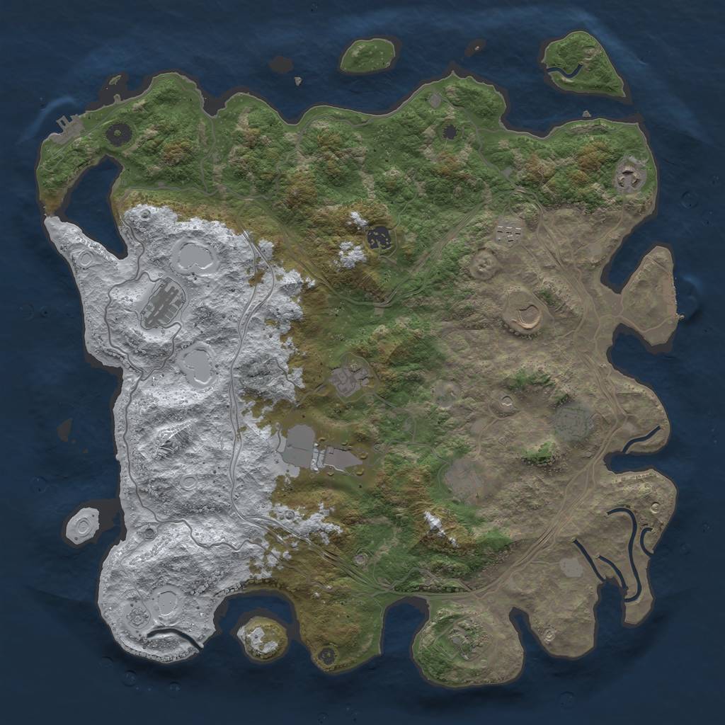 Rust Map: Procedural Map, Size: 4492, Seed: 100, 19 Monuments