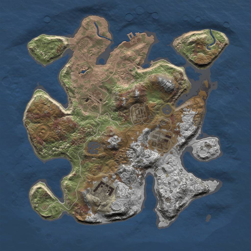 Rust Map: Procedural Map, Size: 2800, Seed: 684202, 10 Monuments