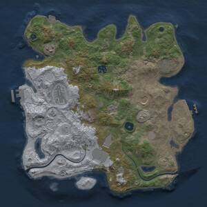 Thumbnail Rust Map: Procedural Map, Size: 3500, Seed: 757436, 13 Monuments