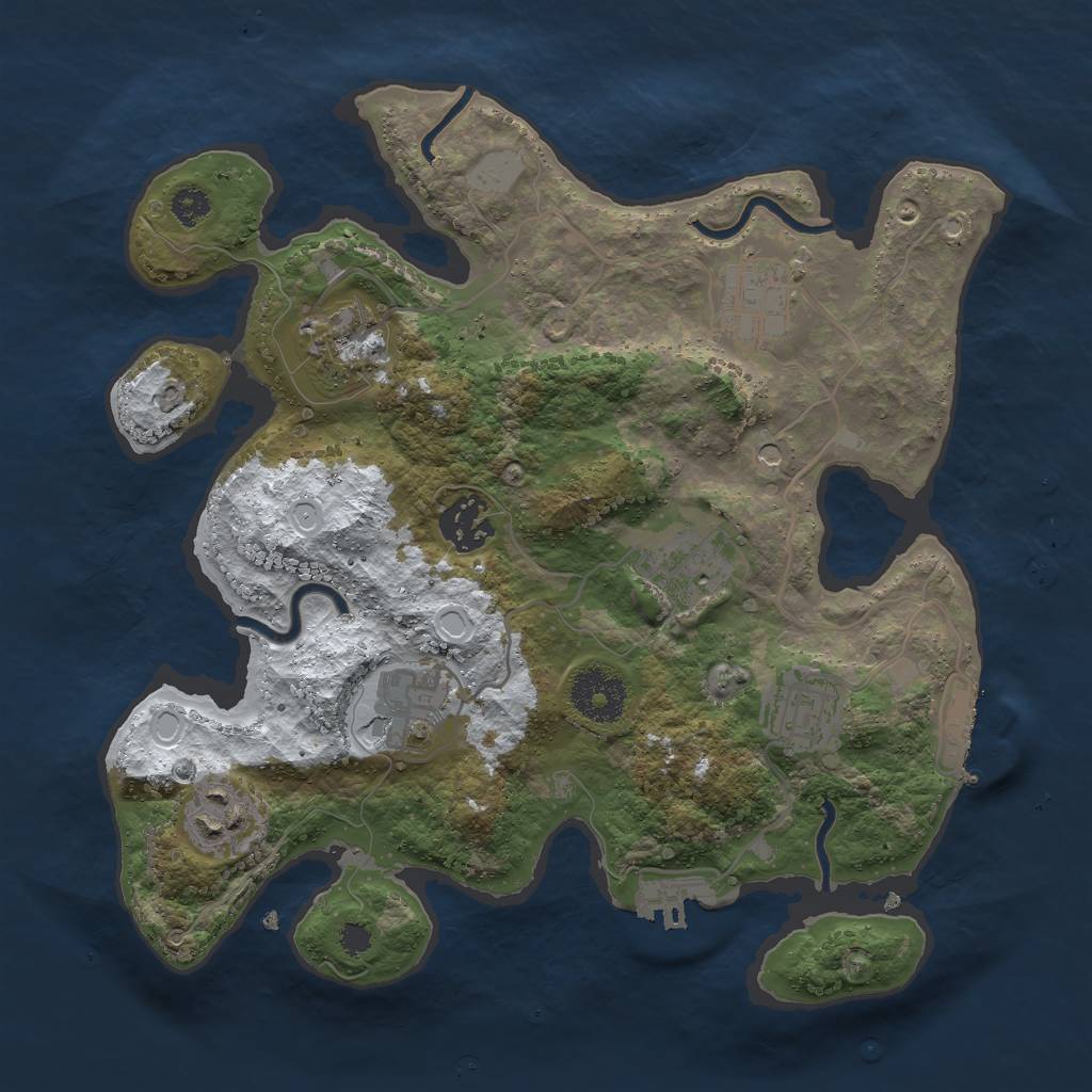 Rust Map: Procedural Map, Size: 3000, Seed: 1619507550, 15 Monuments