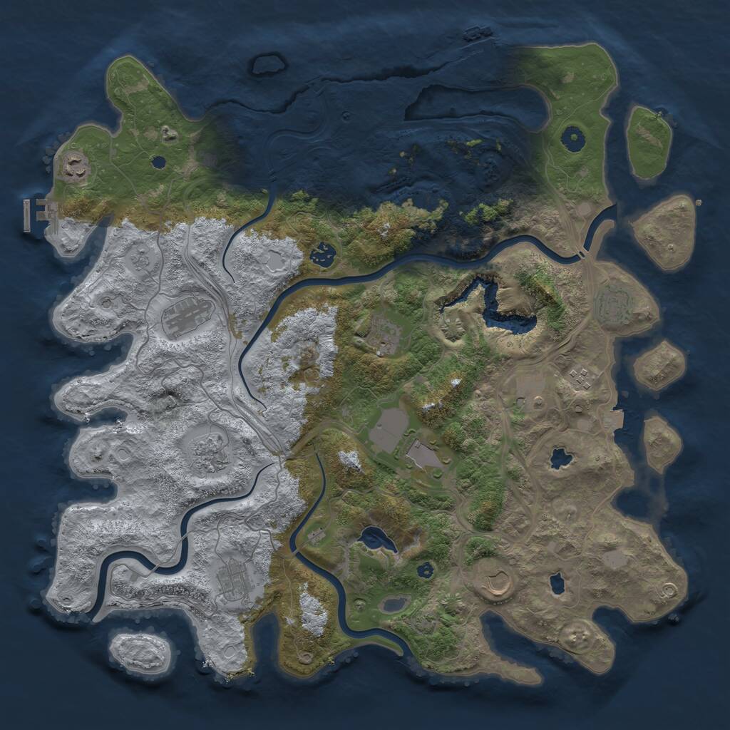 Rust Map: Procedural Map, Size: 4500, Seed: 1934, 17 Monuments