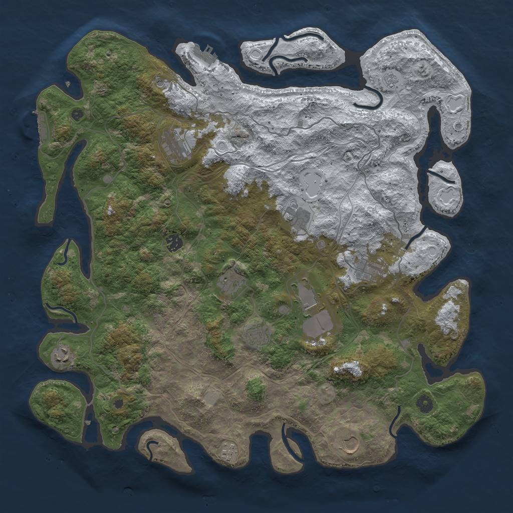 Rust Map: Procedural Map, Size: 4500, Seed: 795716182, 19 Monuments