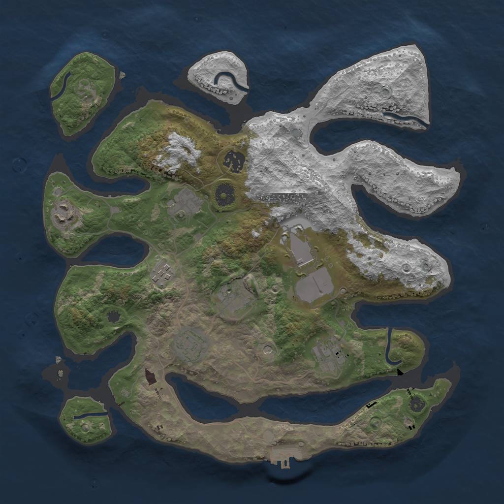 Rust Map: Procedural Map, Size: 3500, Seed: 1518750956, 12 Monuments