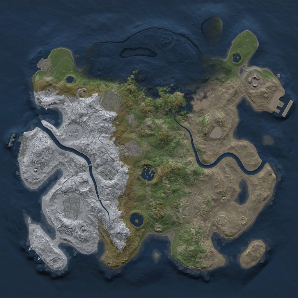 Rust Map: Procedural Map, Size: 3294, Seed: 4597, 14 Monuments