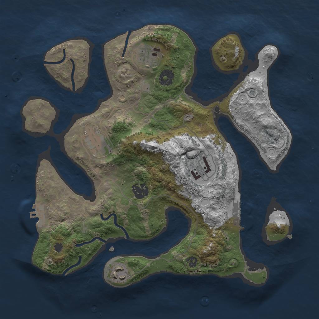 Rust Map: Procedural Map, Size: 3000, Seed: 145231027, 12 Monuments