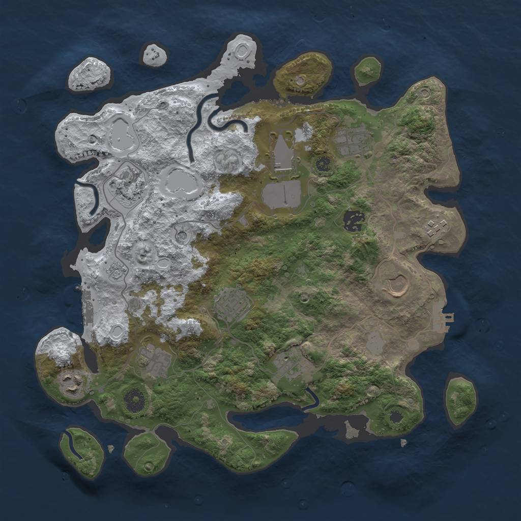 Rust Map: Procedural Map, Size: 3500, Seed: 28083, 19 Monuments