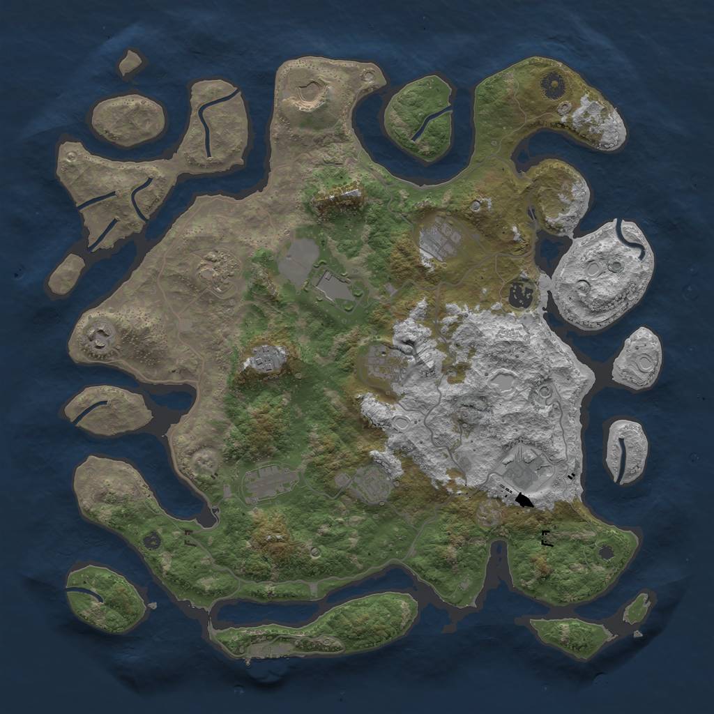 Rust Map: Procedural Map, Size: 4250, Seed: 9876513, 18 Monuments