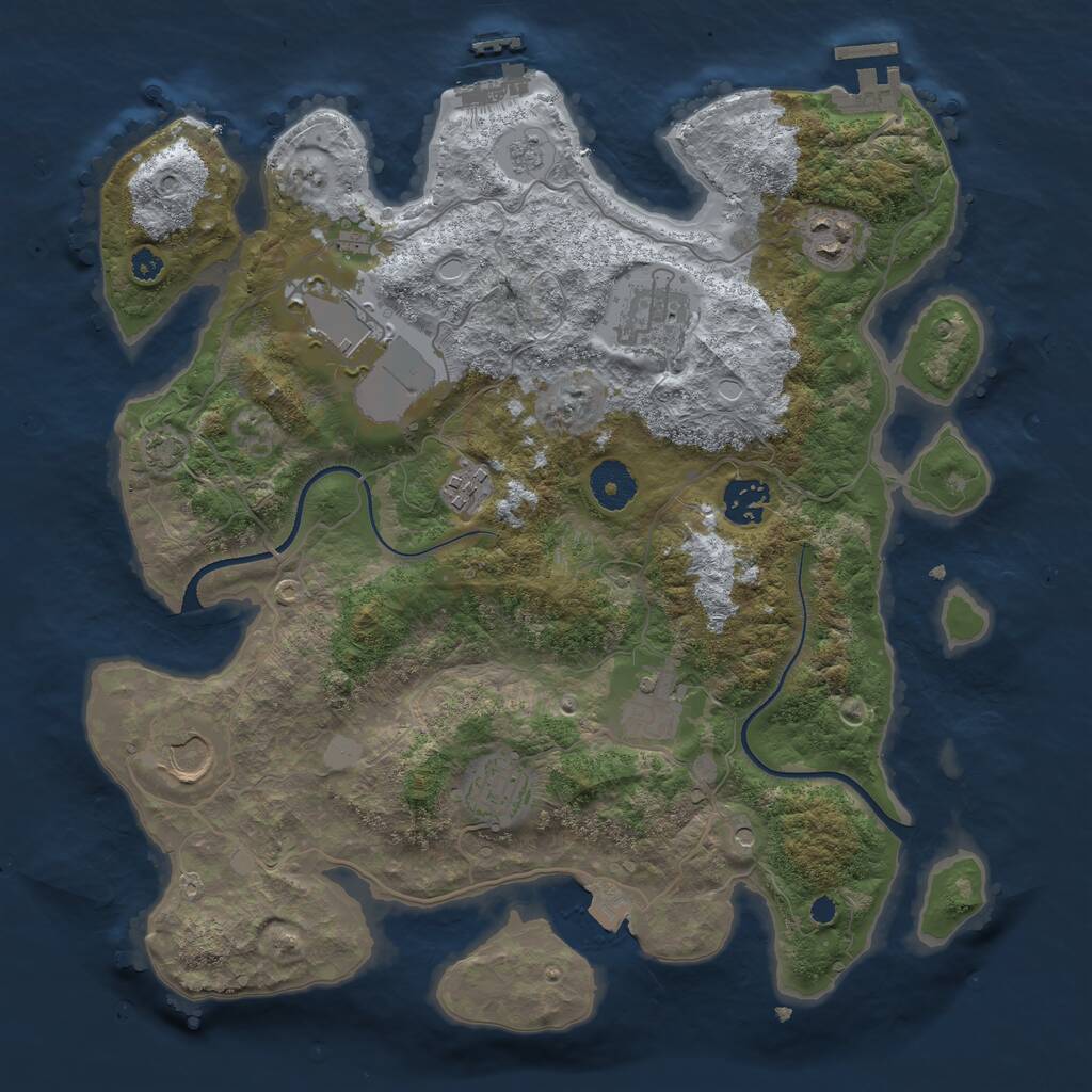 Rust Map: Procedural Map, Size: 3500, Seed: 112022021, 14 Monuments