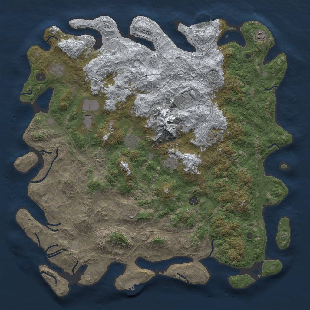 Rust Map: Procedural Map, Size: 5000, Seed: 23920, 19 Monuments