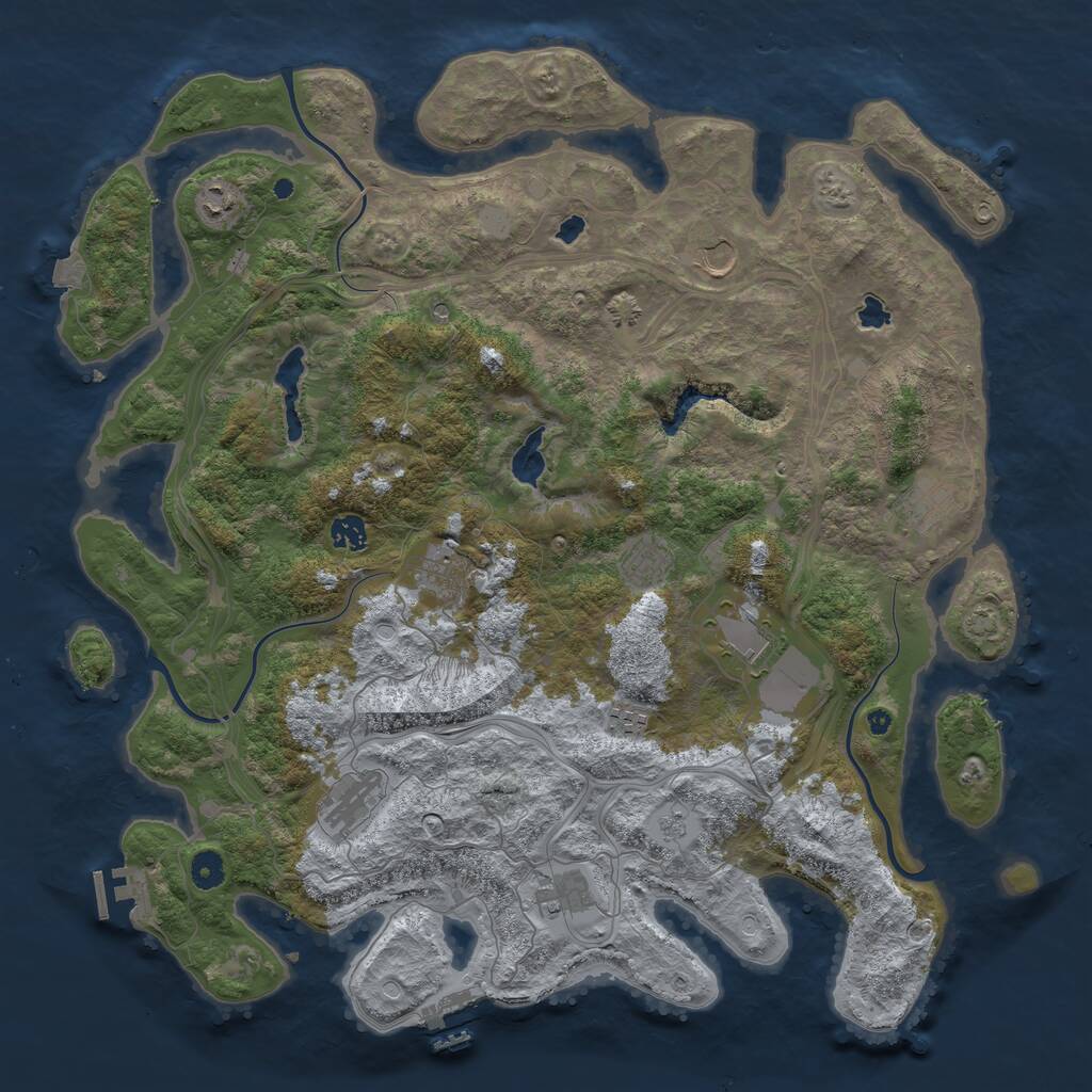 Rust Map: Procedural Map, Size: 4500, Seed: 2408327, 16 Monuments