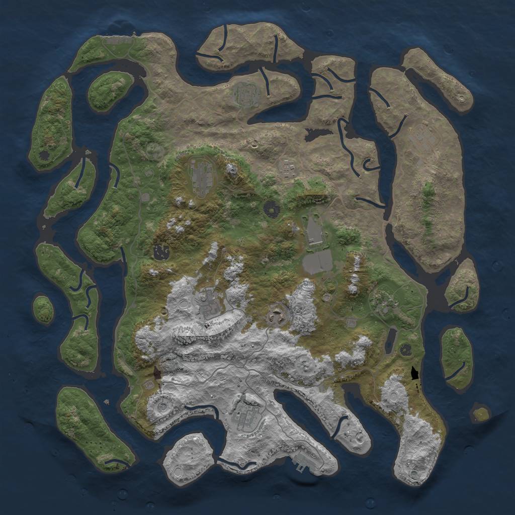 Rust Map: Procedural Map, Size: 4500, Seed: 2408327, 21 Monuments