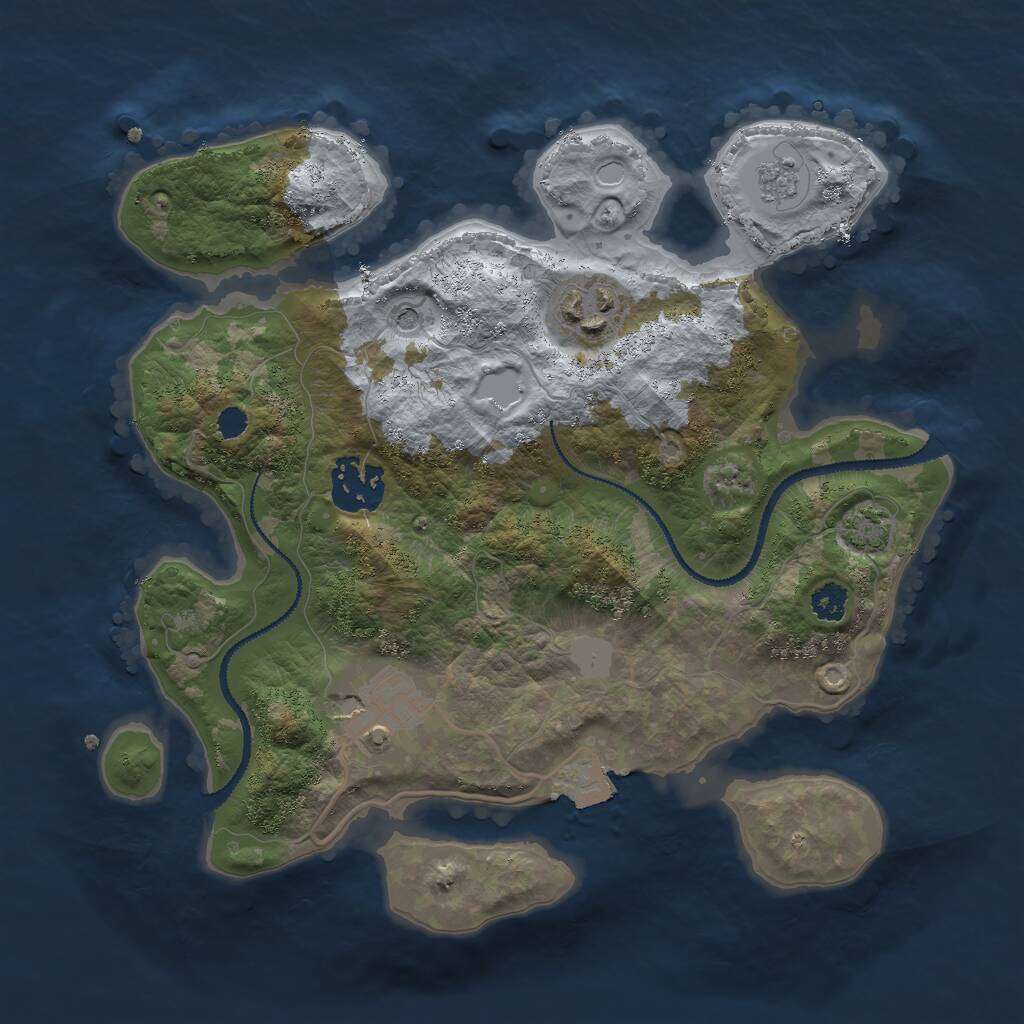 Rust Map: Procedural Map, Size: 2750, Seed: 1251, 7 Monuments