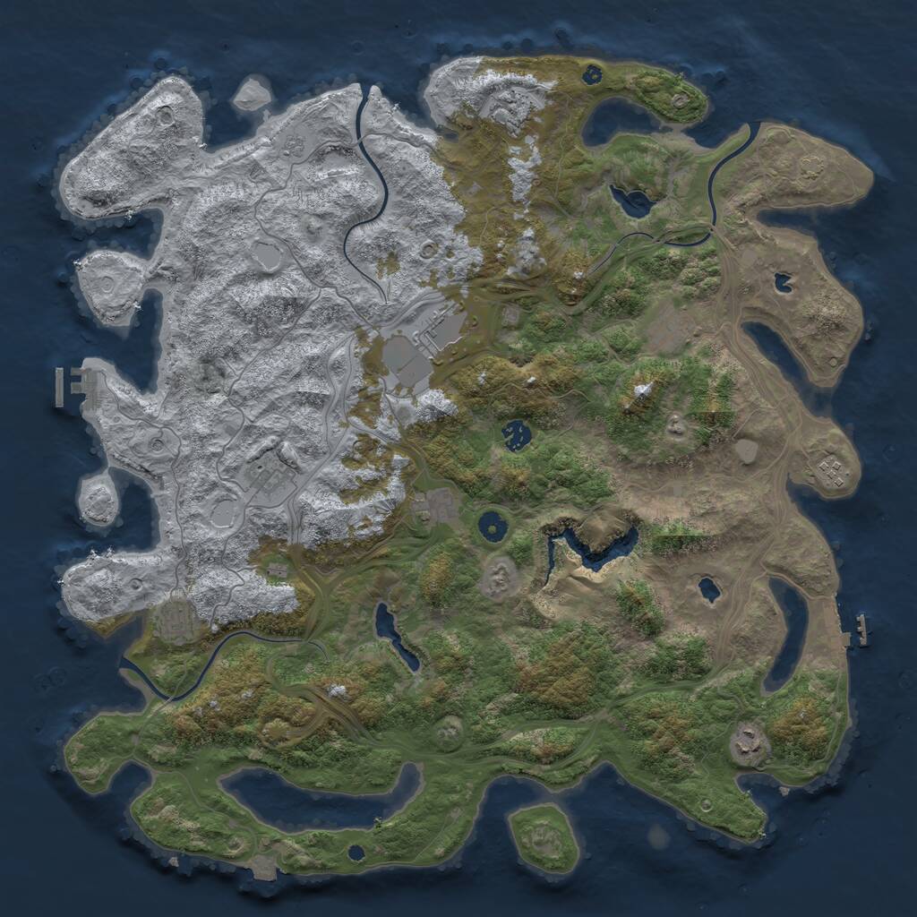 Rust Map: Procedural Map, Size: 4700, Seed: 1213771391, 15 Monuments