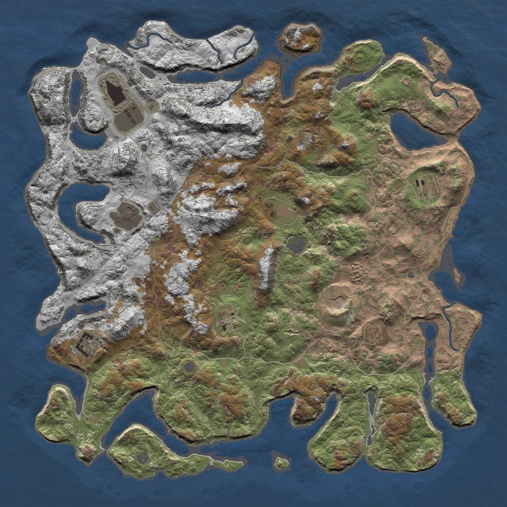 Rust Map: Procedural Map, Size: 4700, Seed: 1213771391, 15 Monuments
