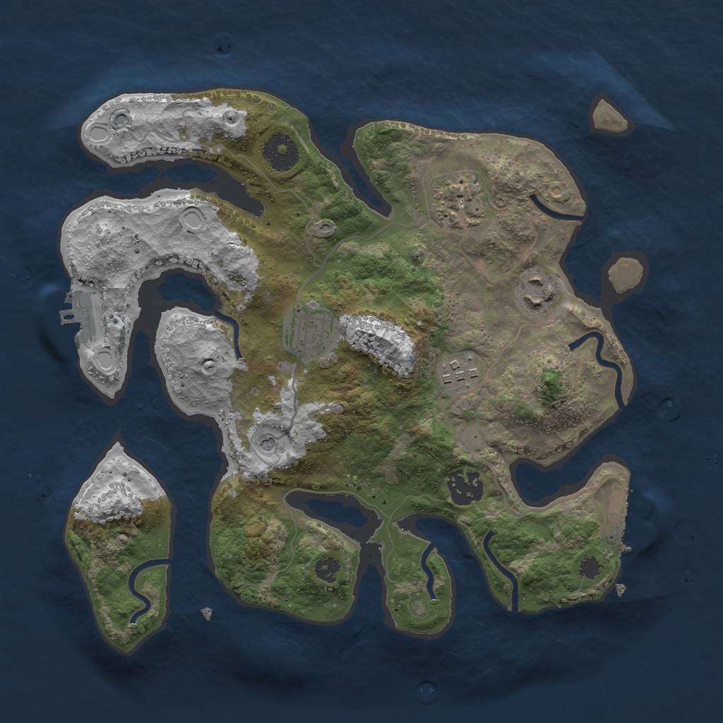 Rust Map: Procedural Map, Size: 3000, Seed: 45324, 13 Monuments