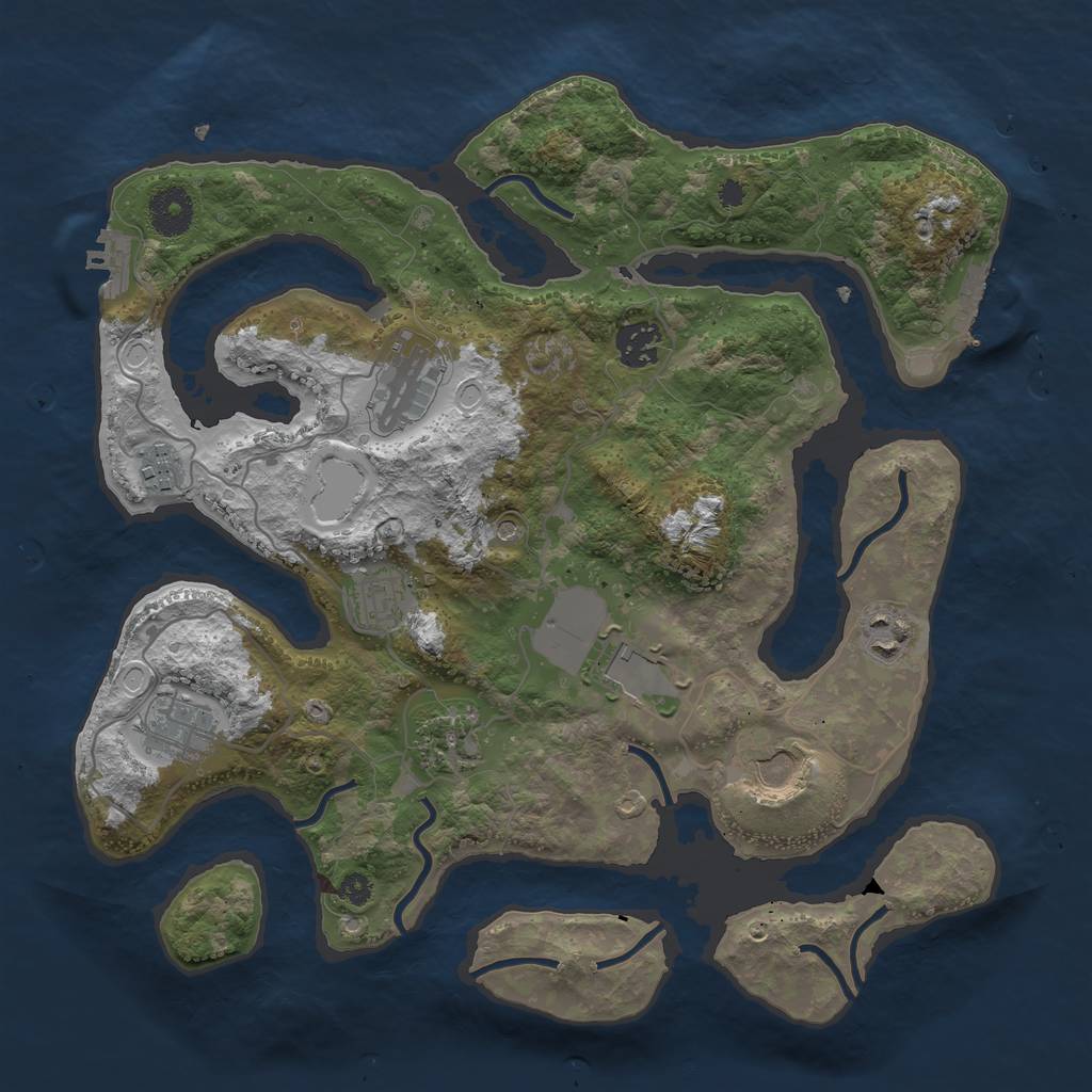 Rust Map: Procedural Map, Size: 3500, Seed: 2155731, 17 Monuments