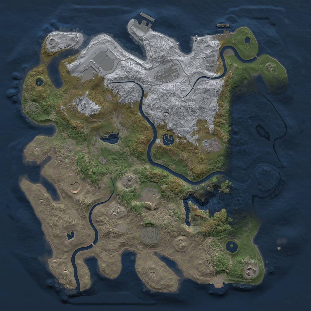 Rust Map: Procedural Map, Size: 4000, Seed: 2408382, 16 Monuments
