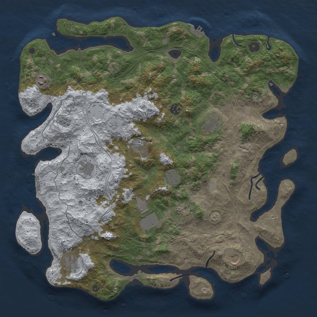 Rust Map: Procedural Map, Size: 4500, Seed: 1234552, 20 Monuments