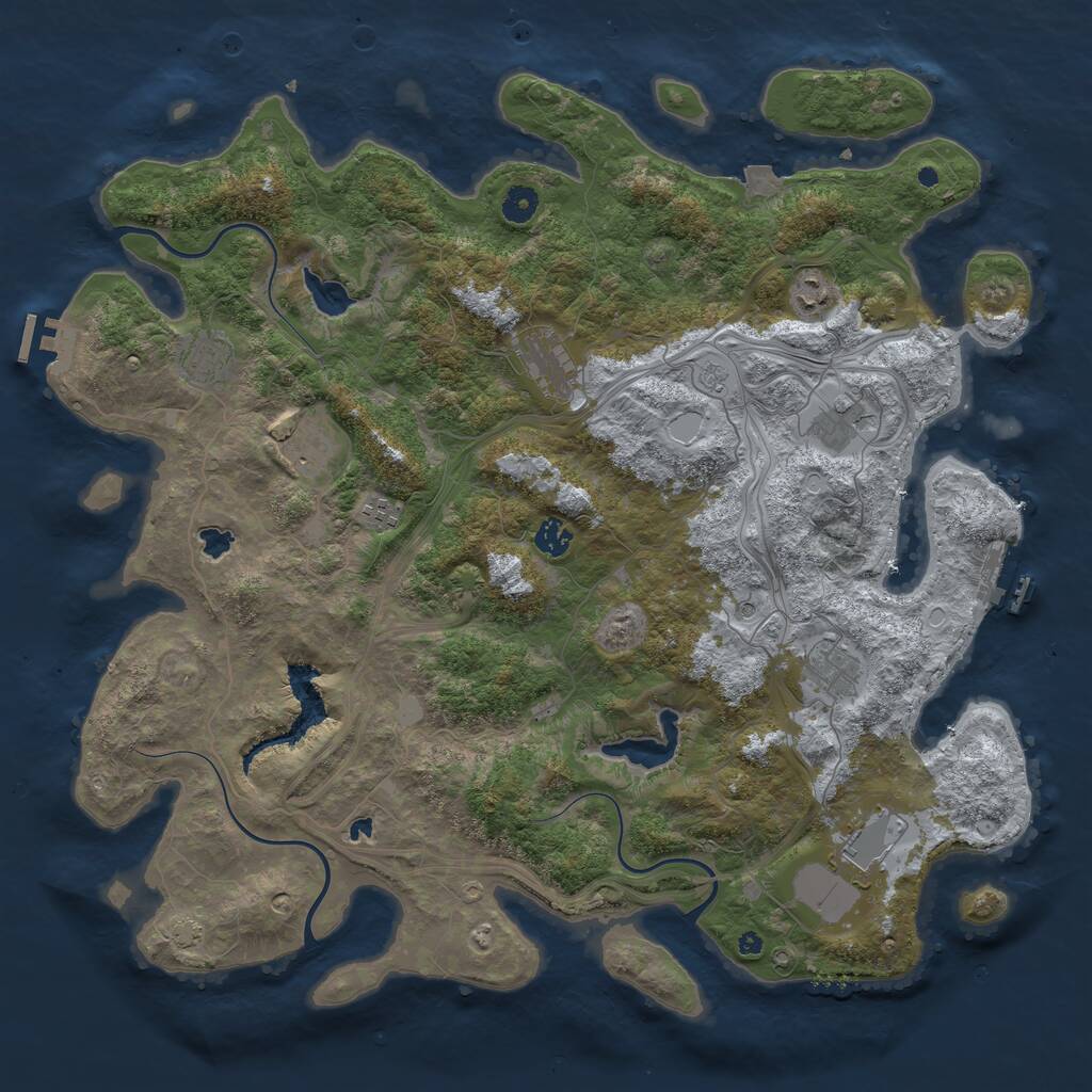 Rust Map: Procedural Map, Size: 4500, Seed: 6004585, 15 Monuments