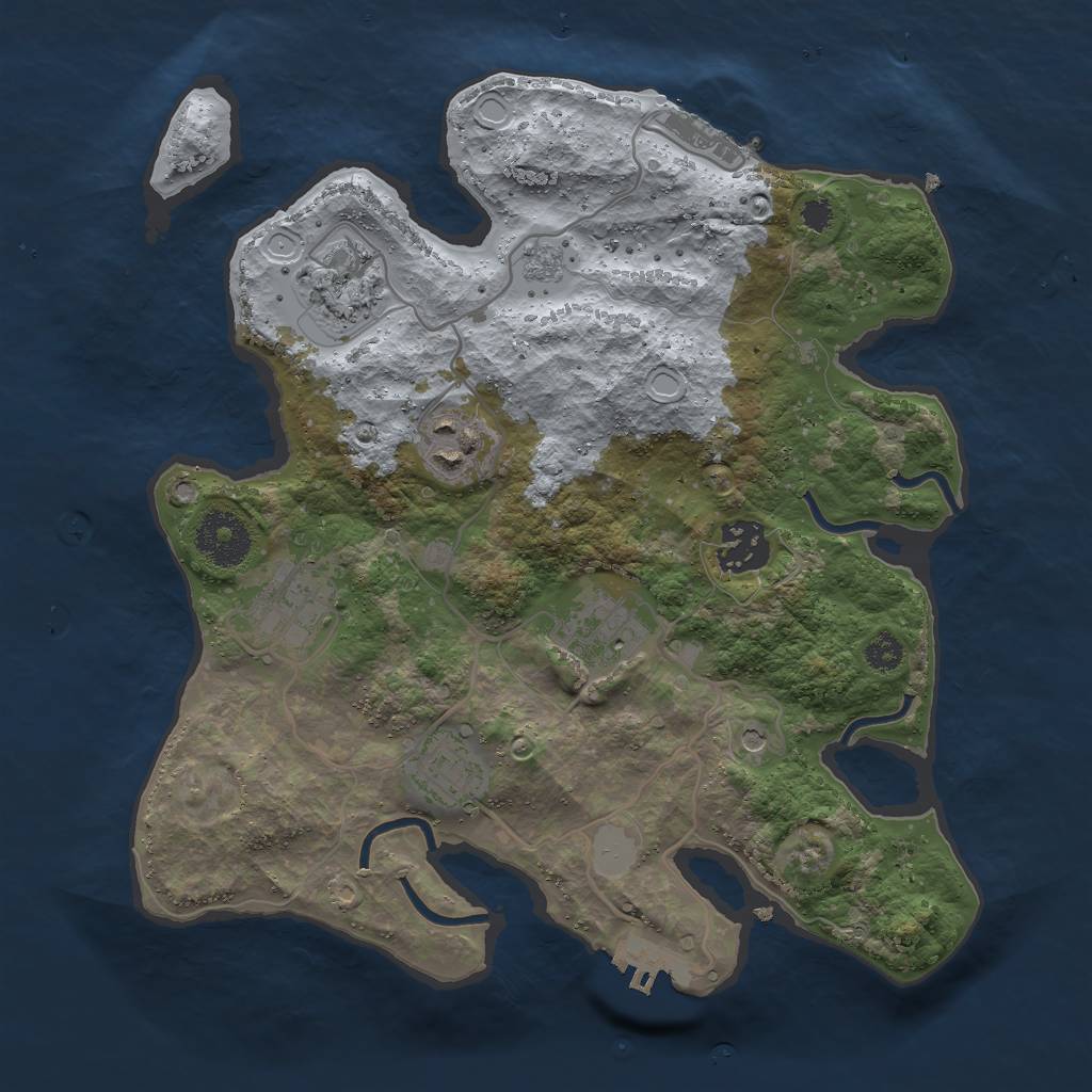 Rust Map: Procedural Map, Size: 3000, Seed: 3221989, 15 Monuments